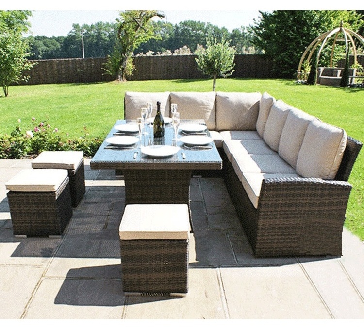 Hotel Courtyard outside waterproof patio lounge furniture outdoor garden sectional sofa set