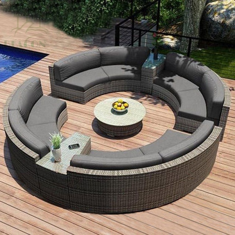 Hotel Courtyard outside waterproof patio lounge furniture outdoor garden sectional sofa set