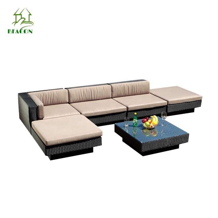 Sectional outdoor furniture outside 10 Seater waterproof patio lounge furniture outdoor garden rattan sofa sets