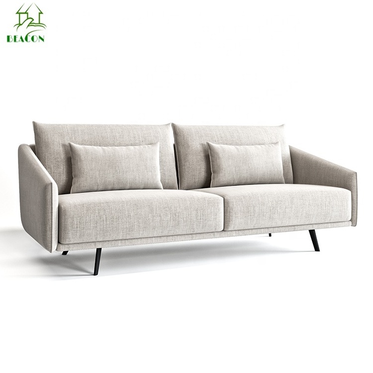 Luxury Fabric Furniture Sofa Set For Living Room Most Comfortable Couch Washed Grey Cotton Living Room