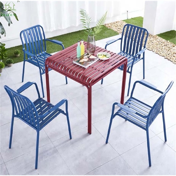 Patio dining set black outdoor metal mesh steel frame patio furniture manufacture