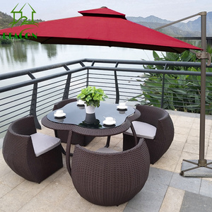 Save place wicker rattan garden furniture set 4 seater patio sofa rattan outdoor furniture round sofa with canopy