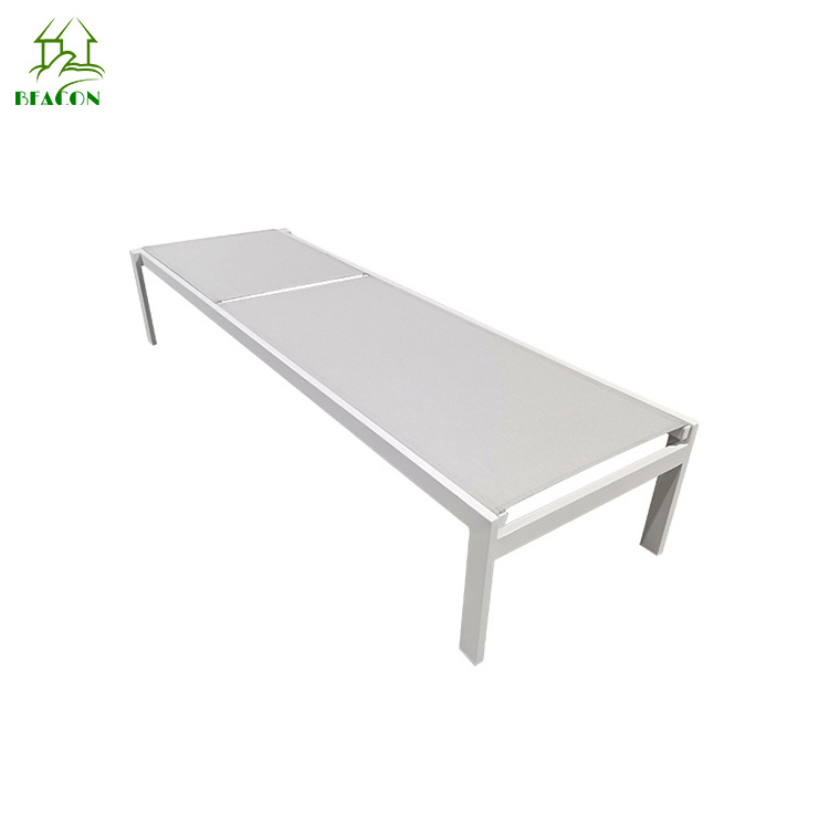 Garden lounger chair aluminum white sun lounger wholesaler outdoor patio chase lounger