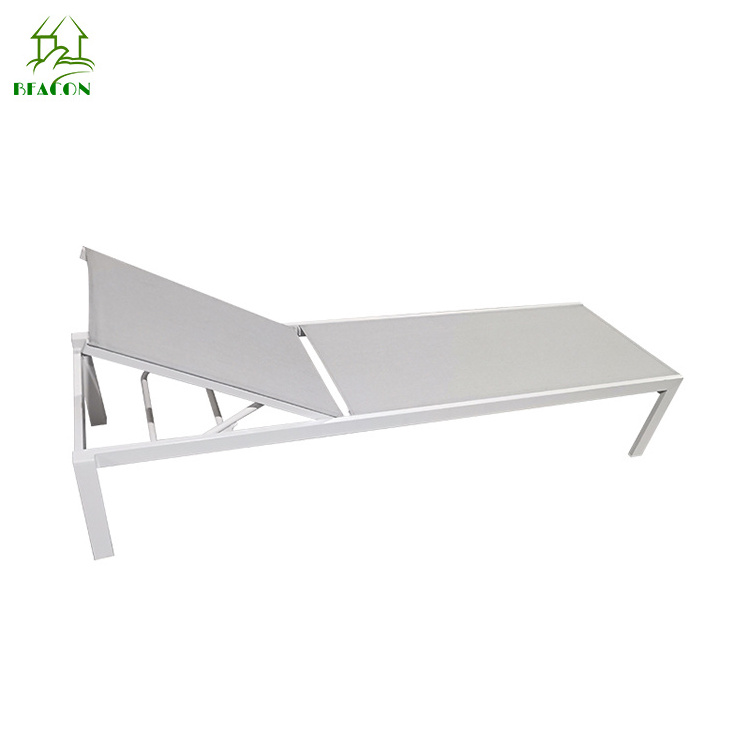 Garden lounger chair aluminum white sun lounger wholesaler outdoor patio chase lounger