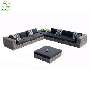 Home and garden furniture wicker chair rattan sofa set outdoor courtyard leisure oversized sectional sofa