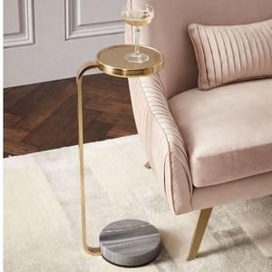 Factory Direct Wholesale Home Furniture Livingroom Small Side Table Round Metal Top End Table