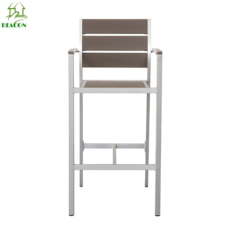 Bar height poly wood outdoor barstool chair home aluminium bar chair for restaurant