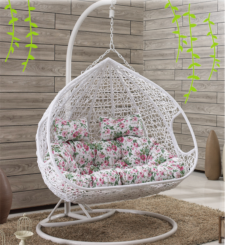 Garden swing chair outdoor rattan 2 seat heavy duty chair two people largedouble patio swing hanging chair for 2