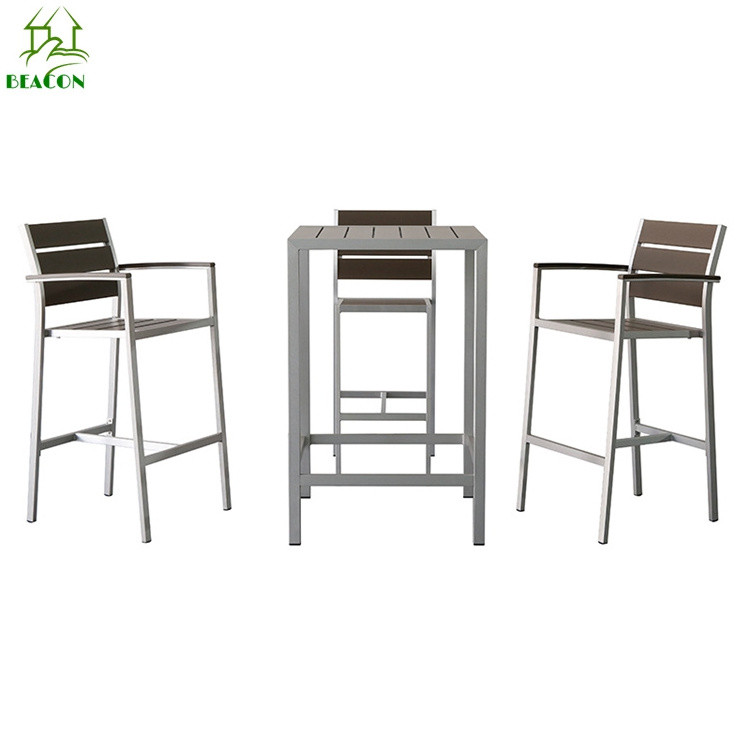 Patio bar set 4 chair outdoor barstool height bistro table bar and lounge furniture