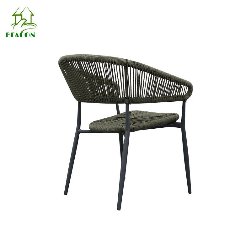 Green string outdoor chairs patio oversized colourful jiangmen rattan chair