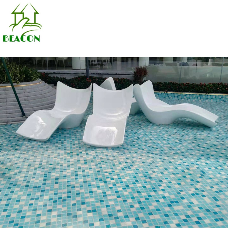 Garden poolside furniture lounge pool fibreglass sunbeds,in water pool chaise lounge chair