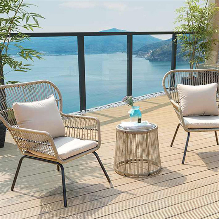 Outdoor Steel Rattan Garden Chair Patio Furniture Dining Chair Steel Garden Armrest Chair