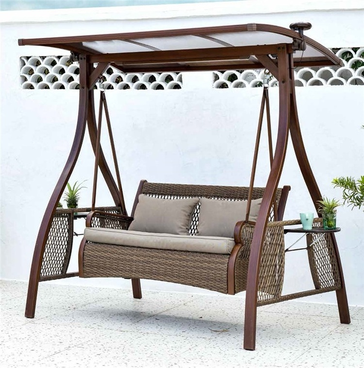 Modern retro outdoor garden patio villa leisure aluminum with canopy hanging swing chair