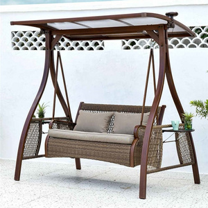 Modern retro outdoor garden patio villa leisure aluminum with canopy hanging swing chair