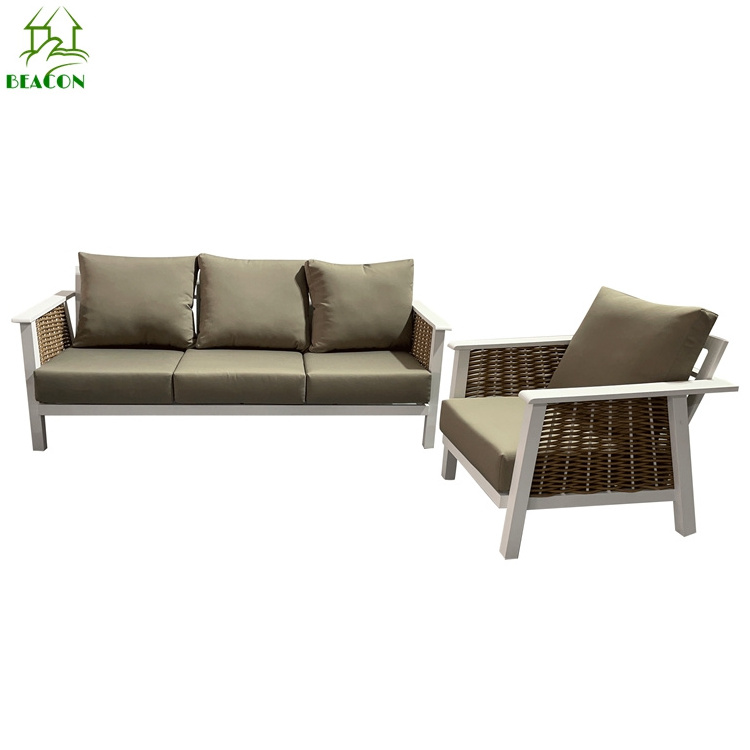 Aluminium coffee table sofa set wholesale aluminium rattan sofa set wicker rattan furniture