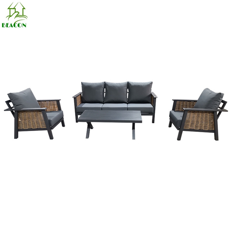 Ratta outdoor terrace furniture modern rattan aluminum patio furniture set outdoor garden sofa set