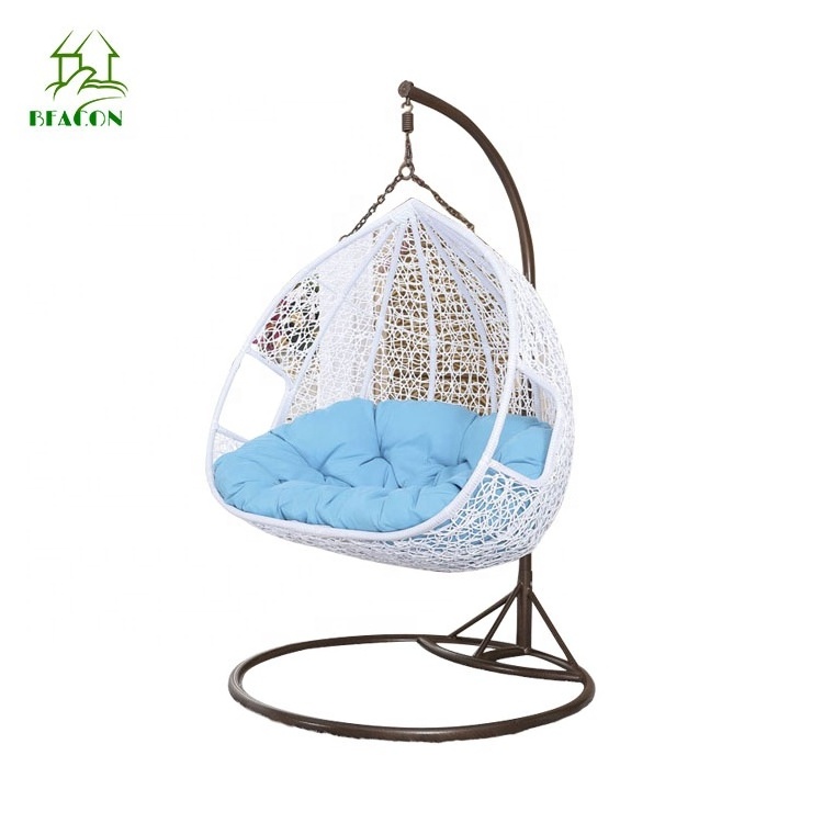 Water drop shaped wicker hanging egg swing chair out door indoor in modern style for balcony bedroom