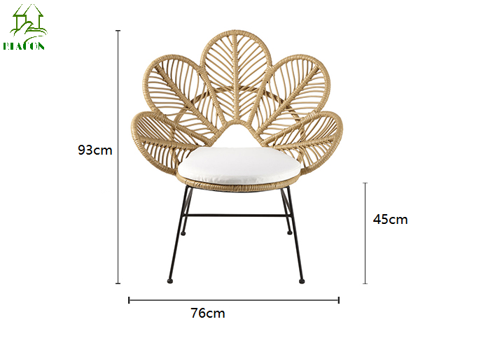 Peacock outdoor metal garden leisure chair wholesale mini rattan wicker peacock chair