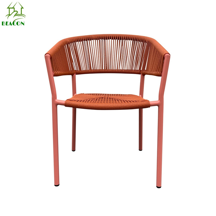 Handmade rattan rope cane wicker chair modern plastic weaving rattan chairs with soft seat