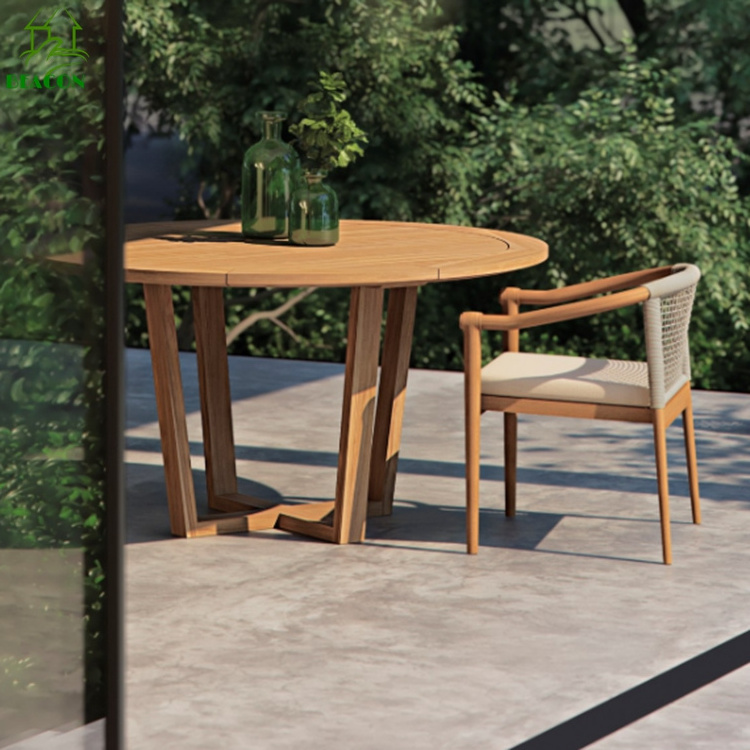 Garden dinner table and chair teak outdoor patio dining set teak wood outdoor round patio table for garden