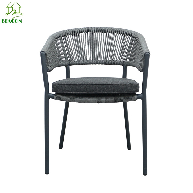 Handmade rattan rope cane wicker chair modern plastic weaving rattan chairs with soft seat