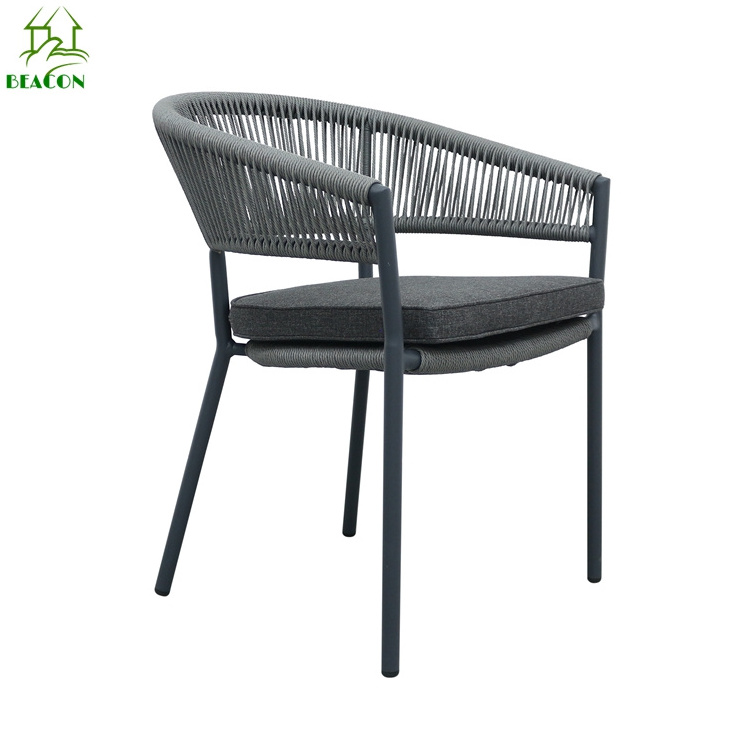 Handmade rattan rope cane wicker chair modern plastic weaving rattan chairs with soft seat