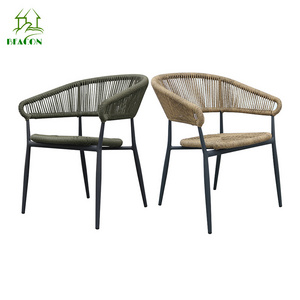 Green string outdoor chairs patio oversized colourful jiangmen rattan chair