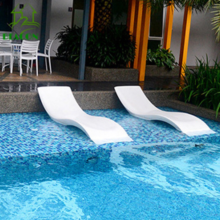 Custom commercial sea hotel beach chairs fiberglass outdoor water sun loungers for pool side