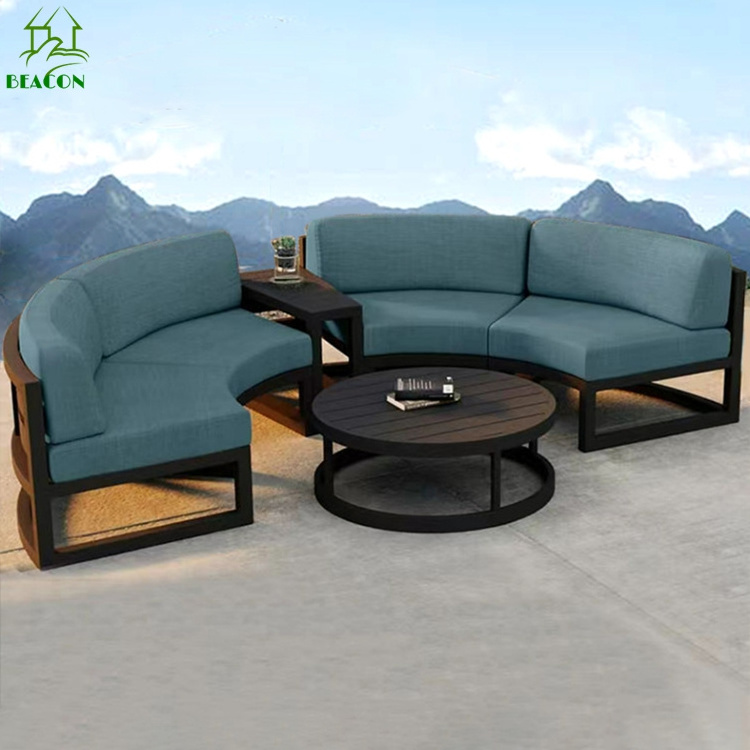 Aluminum half round shape garden sofas modern Patio sofas metal outdoor furniture conversation sets