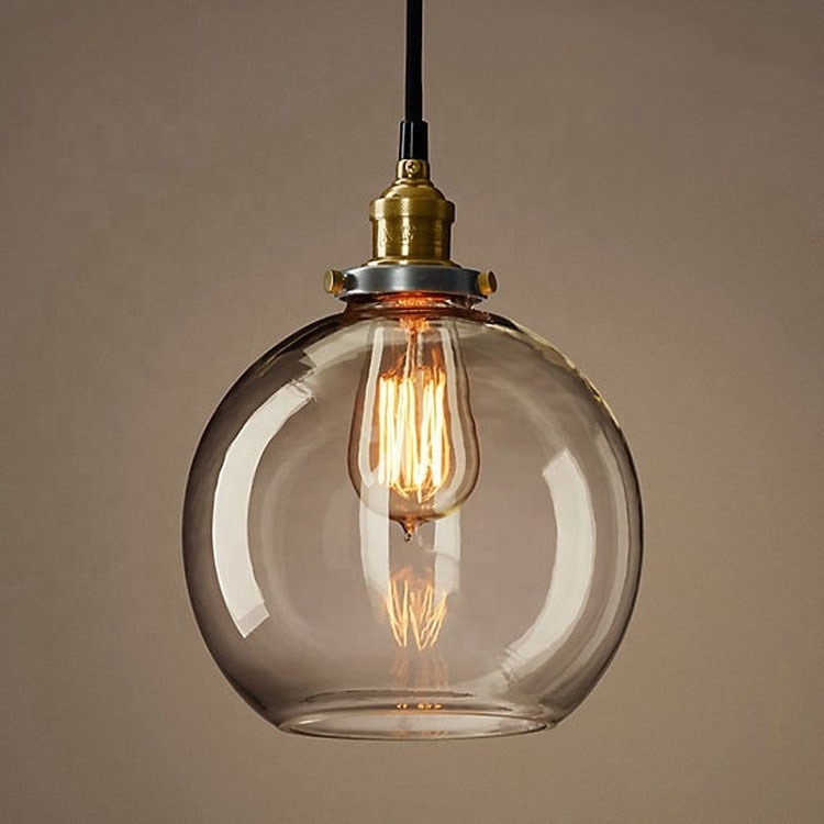 Nordic Luxury Hotel Modern Gold Hanging Clear Glass Dome Ceiling Lamp Chandelier Glass Led Pendant Light For Living Room