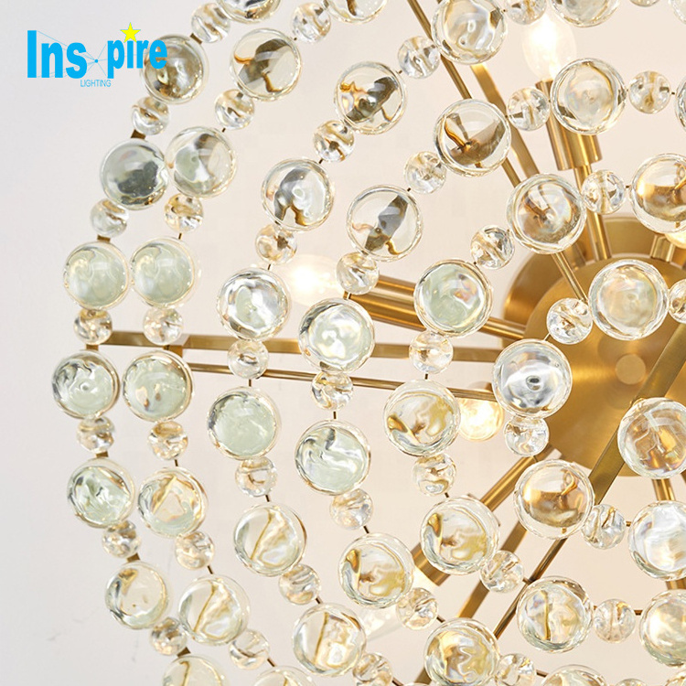 Contemporary large decorative gold luxury lighting fixtures K9 crystal pendant lights chandeliers and lamp