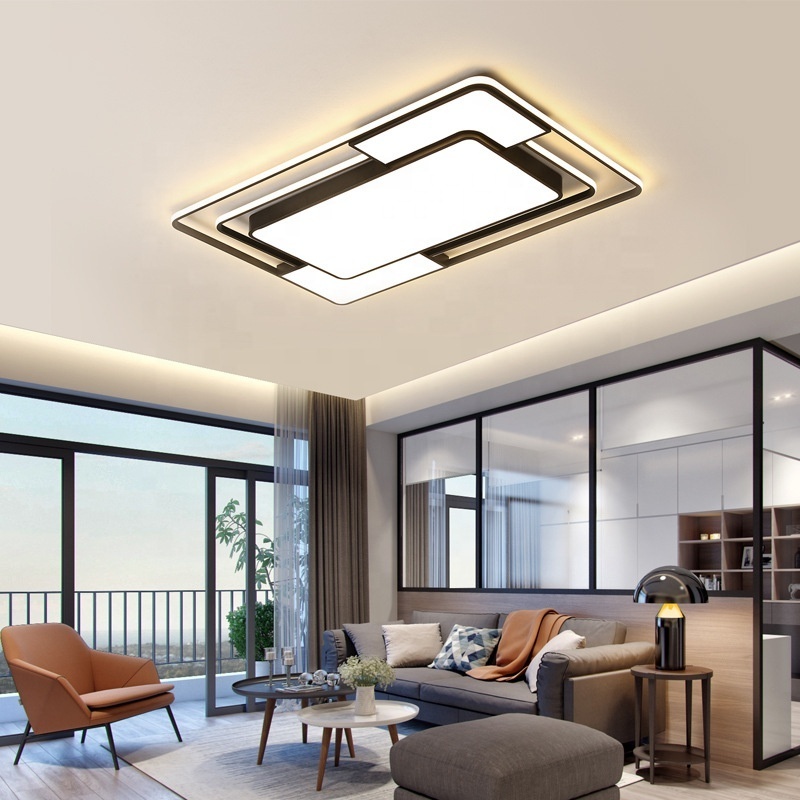 Modern Living Room Ceiling Lamps Chandelier Decoration Square Acrylic Led Ceiling Lights For Home