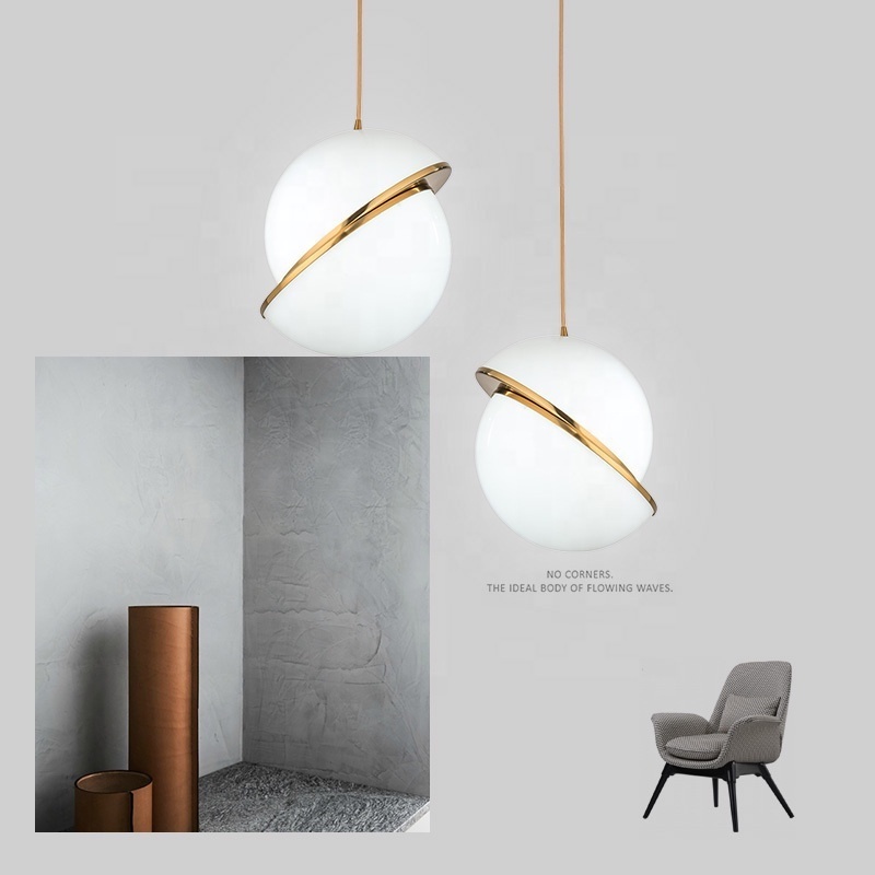 New arrival nordic glass shade moon lighting chandelier pendant light led ceiling lights