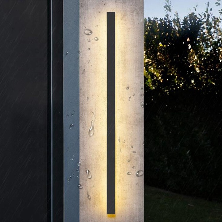 Modern Garden Sconce Exterior Linear Strip Outdoor Wall Lamp Warm White Long LED Outdoor Wall Light