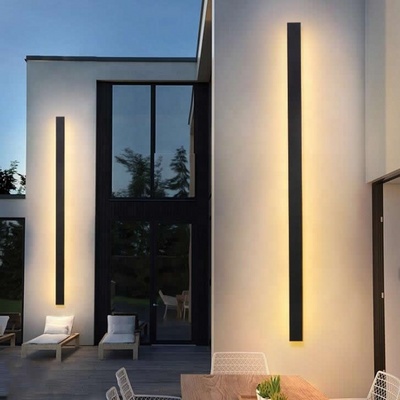 Modern Garden Sconce Exterior Linear Strip Outdoor Wall Lamp Warm White Long LED Outdoor Wall Light