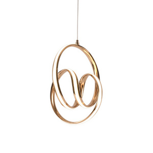 Minimalist Creative Chandelier LED Curved Ring Pendant Light For Indoor Home Hotel Decorative Ceiling Lights