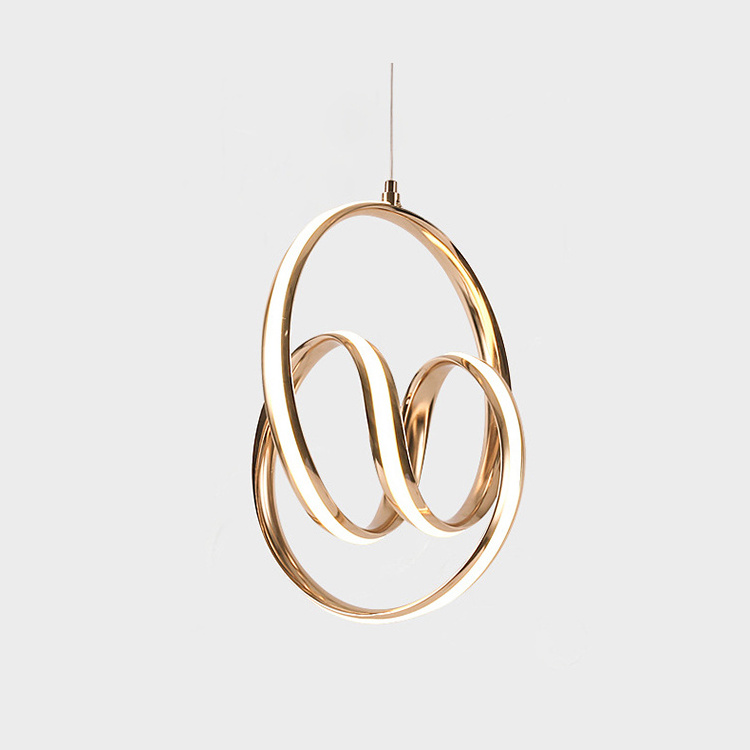 Minimalist Creative Chandelier LED Curved Ring Pendant Light For Indoor Home Hotel Decorative Ceiling Lights