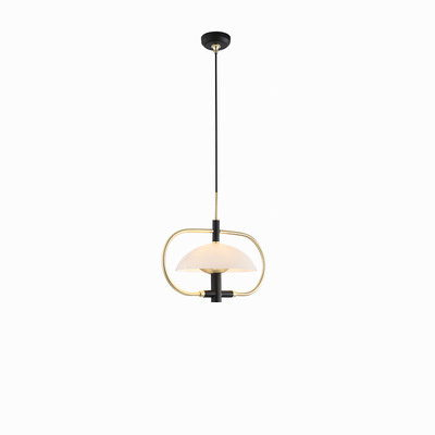 Modern nordic style round decorative fixtures black gold island light kitchen metal led pendant lamp chandeliers for Dining