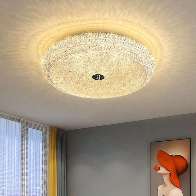 Modern luxury flush mount nordic creative indoor hotel home bedroom decor fixture lamp iron gold round Led ceiling light