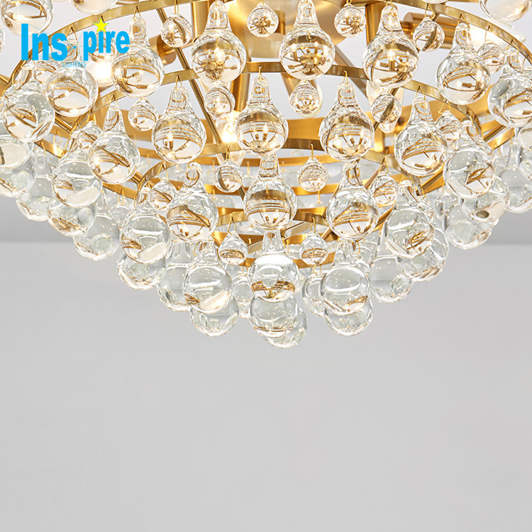 Contemporary large decorative gold luxury lighting fixtures K9 crystal pendant lights chandeliers and lamp