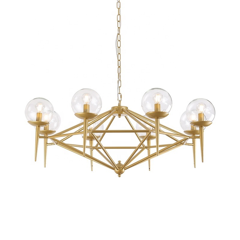 Modern large glass chandelier pendant light for living room decor