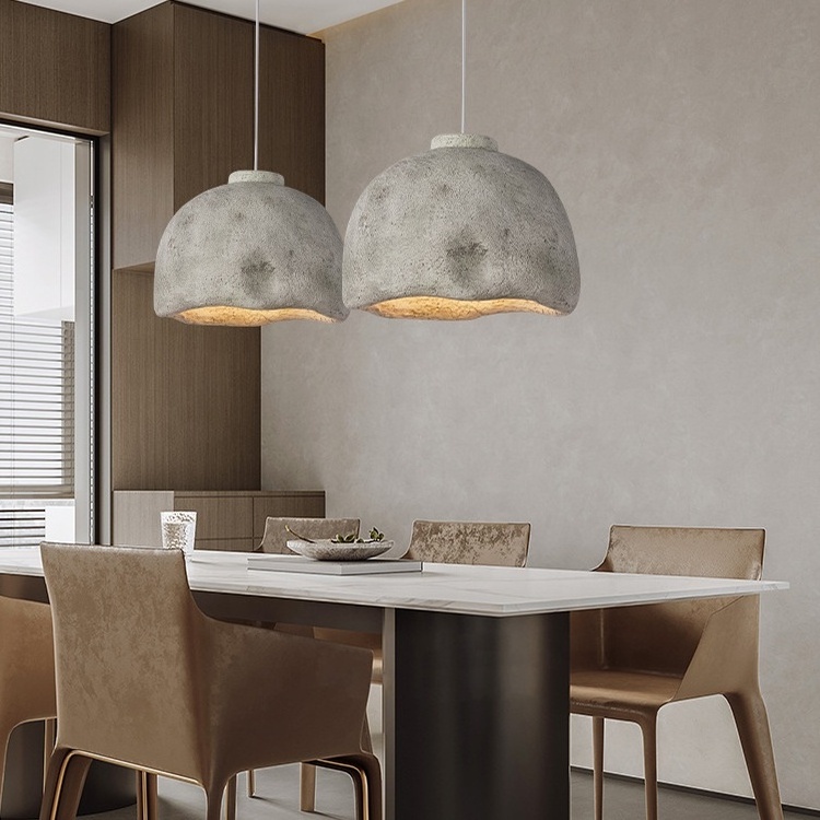 Polystyrene modern farmhouse dining room hanging decor nordic gray lamp wabi sabi Led pendant light