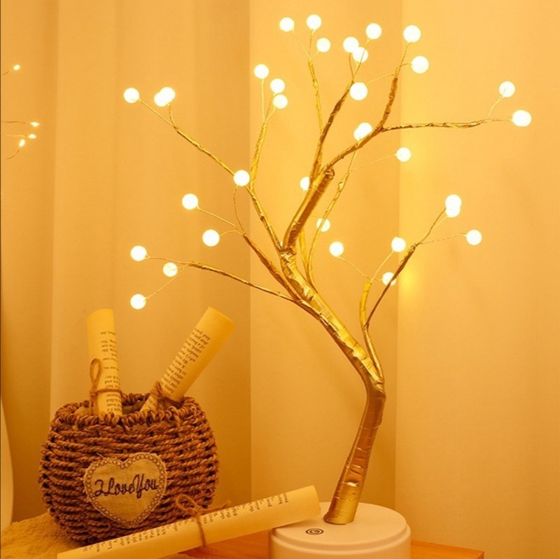 Artificial Plants USB Charging LED Maple Leaf Plum Blossom Snowflake Festival Decoration Bedside Night Lamp Room decor Light