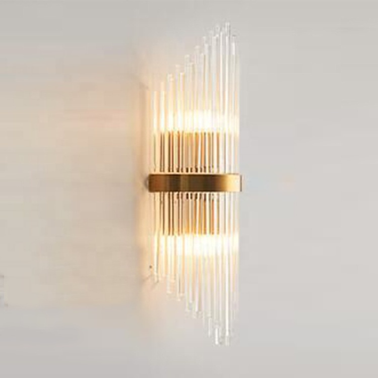 Luxury modern minimalist fancy indoor wall light crystal bedside led wall light for home room decor