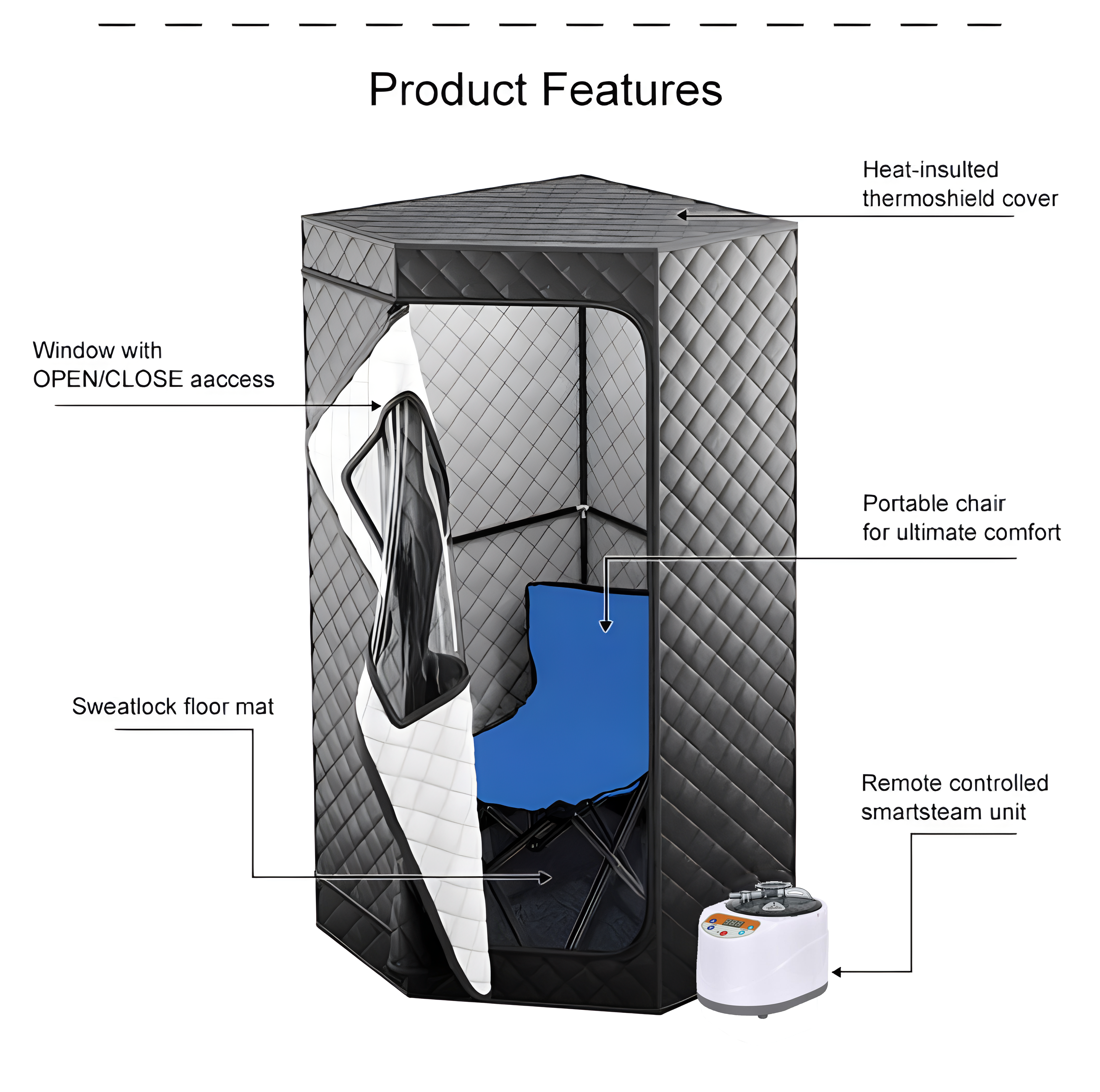 Wholesale price portable sauna tent Full size steam sauna room with heater