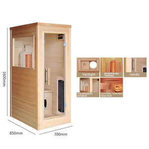 Luxury Combination Carbon Far Infrared Hemlock Sauna  Indoor Ozone Sauna Rooms Home Dry Steam Sauna for 2 Person