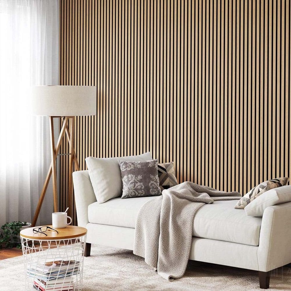 Hot Selling Wood Slat Acoustic Felt Backing Natural Oak Veneered MDF Wooden Acoustic Panels for Studio Wall and Ceiling