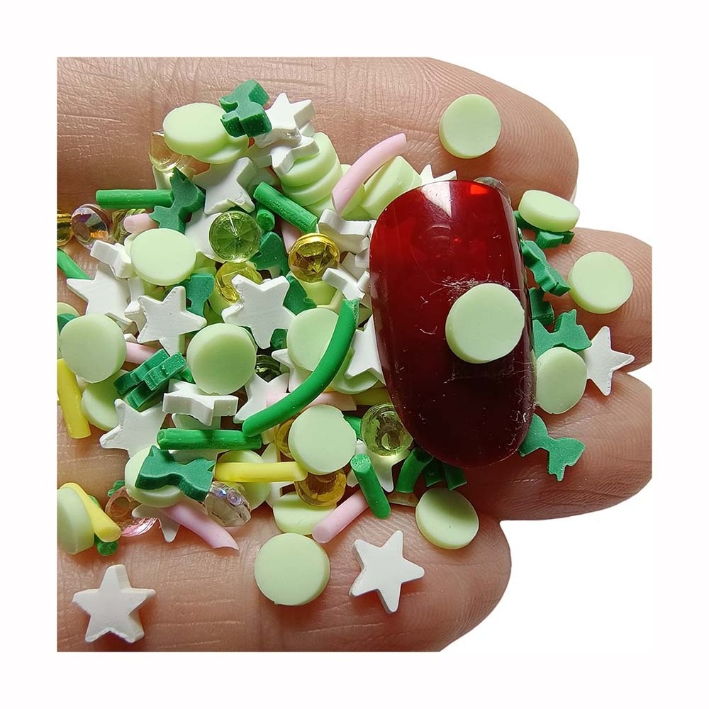 Colorful Polymer Clay Tiny Slices Cute Star Heart Candy Sprinkles for Quicksand Slime Making Materials