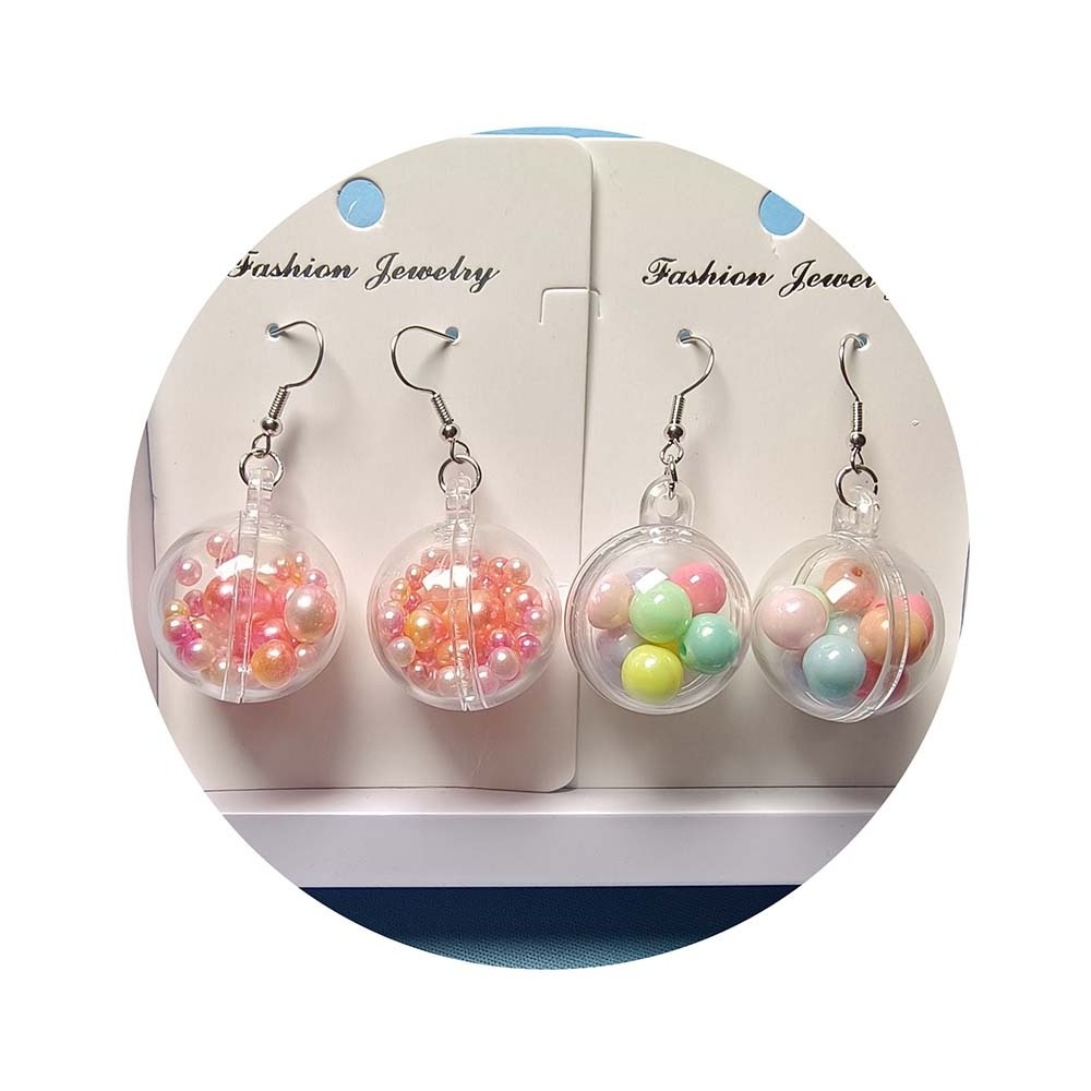 Cute Acrylic Candy Crystal Ball Earrings Drop Dangle Decoration Jewelry For Women Girl Teen Gift Accessory