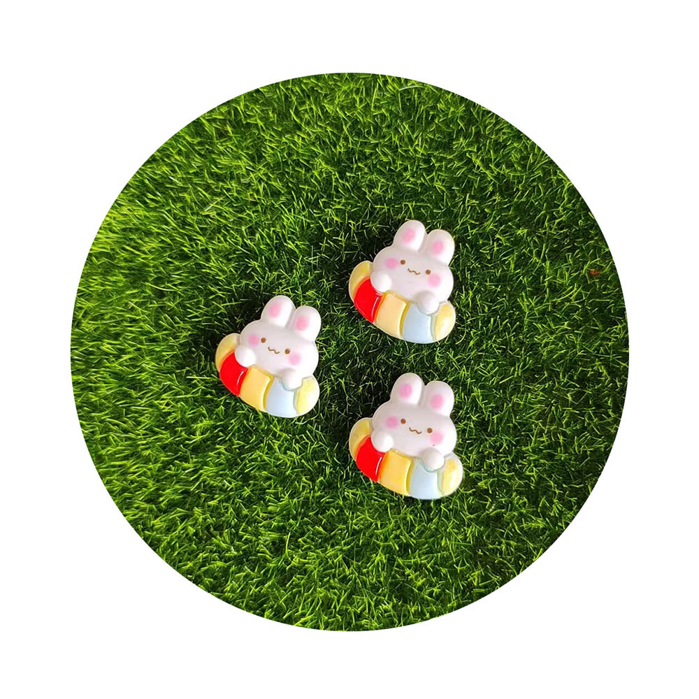 Mini Flatback Resin Sticker Cartoon Rabbit Animal for Nails Embellishment Slime Charms